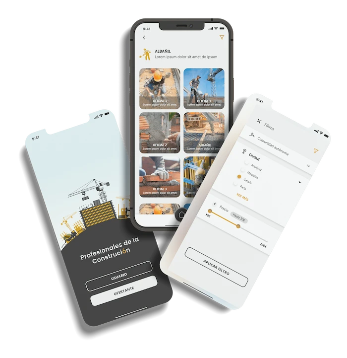 ejemplo de crear una app para Profesionales Construcción