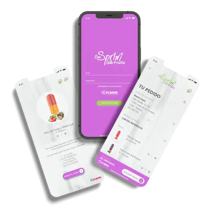 ejemplo de desarrollo de una app para sprim fruits