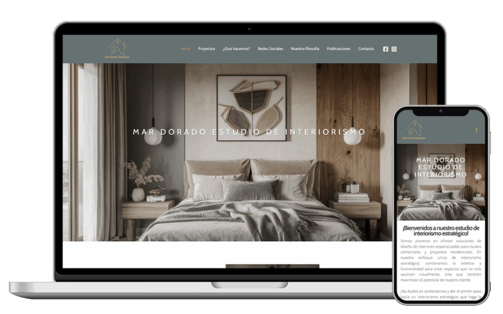 Desarrollo web mar dorado interiorismo